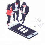 People using a digital service illustration